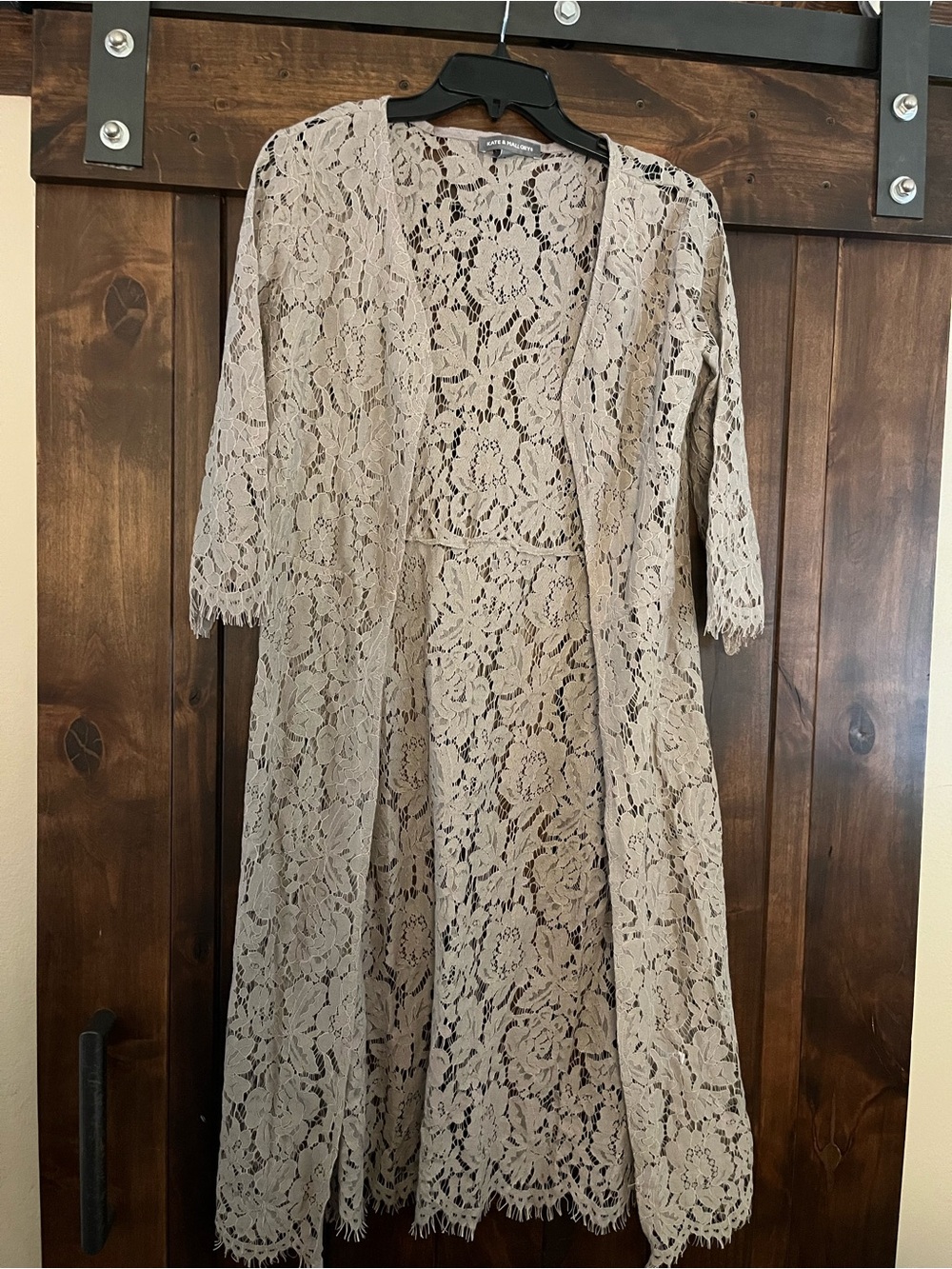 Kate & Mallory Taupe Floral Lace Top